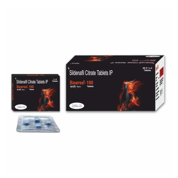 Bawree-100 generic Viagra sildenafil 100 mg tablets pack