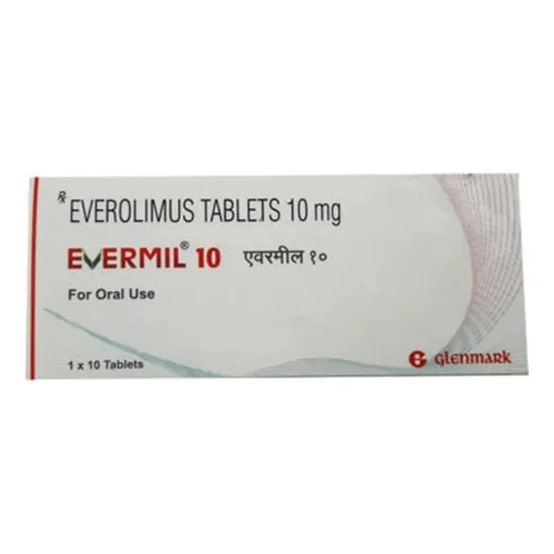 Evermil 10 everolimus 10 mg tablets by Glenmark, 1 x 10 pack