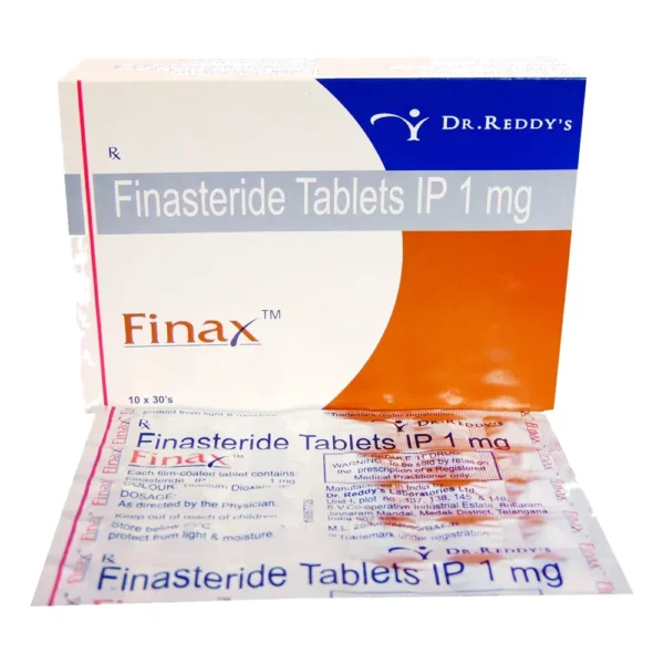 Finax 1 finasteride 1 mg tablets by Dr. Reddy's, generic Propecia, box and strip