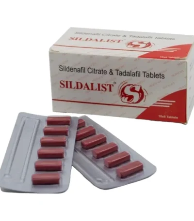 Sildalist sildenafil 100 mg and tadalafil 20 mg tablets, box and blister strips