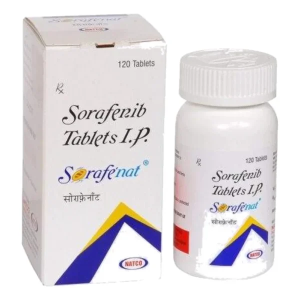 Sorafenat 200 sorafenib 200 mg tablets by Natco, box and bottle